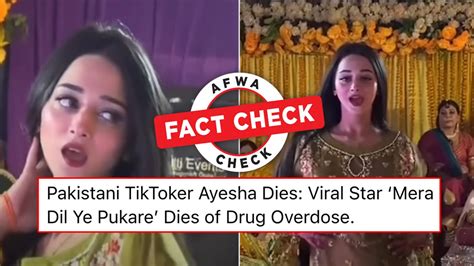 Fact Check: Pak TikToker Ayesha of Mera Dil Ye Pukare Aaja。